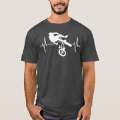 BMX Bike Rider Heartbeat Line Motocross BMX T-shirt (Voorkant)