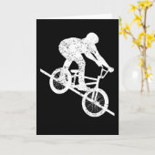 BMX Bike Rider Railing Grind Retro Gift Kaart (Gele Bloem)