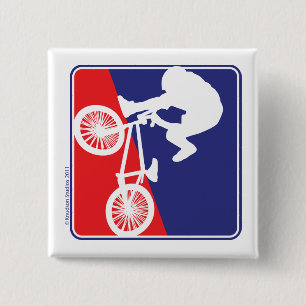 BMX Bike-rider Vierkante Button 5,1 Cm