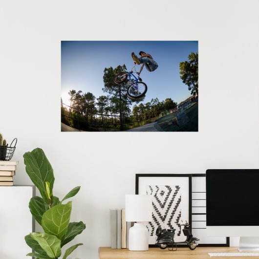 BMX Bike Stunt kan Poster (Thuiskantoor)