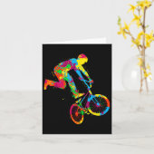 BMX Bike Stunt Rider Boys Kinderen Kaart (Gele Bloem)