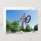 BMX Bike Stunt staart whip Briefkaart (Voorkant / Achterkant)