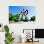 BMX Bike Stunt staart whip Poster (Thuiskantoor)