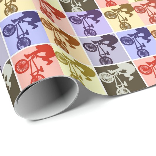 BMX Biker Pop Art Cadeaupapier (Rol Hoek)
