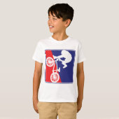 BMX Biker Red White en Blue T-shirt (Voorkant volledig)