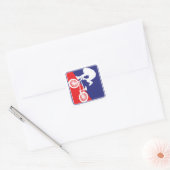 BMX Biker Red White en Blue Vierkante Sticker (Envelop)