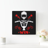 BMX Bikers Freestyle Vierkante Klok (Huis)
