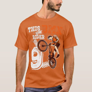 BMX Birthday 9th Biker Gift 9 Year Old Dirt Bike P T-shirt