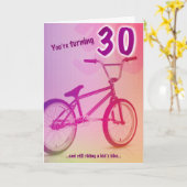 BMX Birthday Card - You're Turning 30 Kaart (Gele Bloem)