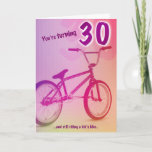 BMX Birthday Card - You're Turning 30 Kaart<br><div class="desc">Great for dads,  husbands,  sons,  friends,  or any guy turning 30 who still rides "kid's bikes"! Customizable to place your own greeting on the inside of the card.</div>