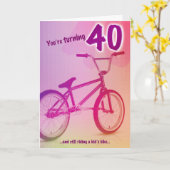 BMX Birthday Card - You're Turning 40 Kaart (Gele Bloem)