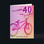 BMX Birthday Card - You're Turning 40 Kaart<br><div class="desc">Great for dads,  husbands,  sons,  friends,  or any guy turning 40 who still rides "kid's bikes"! Customizable to place your own greeting on the inside of the card.</div>