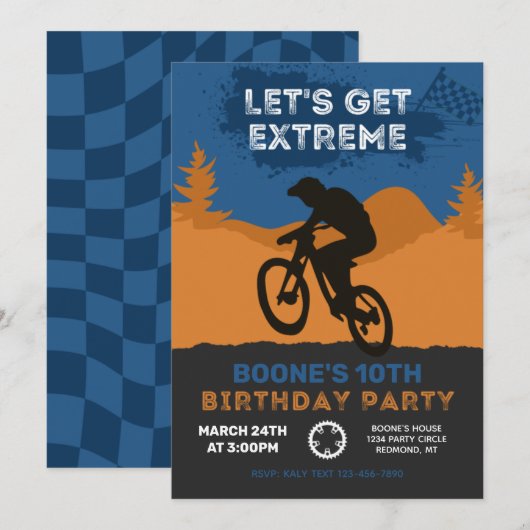 BMX Birthday Invitation | Uitnodiging van Bike (Voorkant / Achterkant)