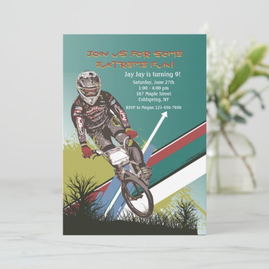 BMX Challenger Invitation Kaart (Staand voorkant)