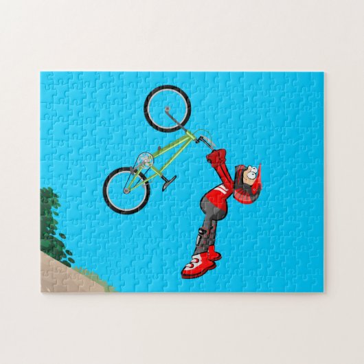 BMX ciclismo extremo niño salta al vacío Legpuzzel (Horizontaal)