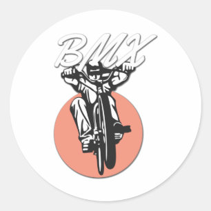 BMX Cool Biker Retro-stijl Ronde Sticker