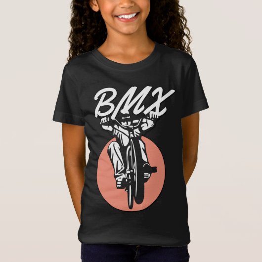 BMX Cool Biker Retro Stijl T-shirt (Voorkant)