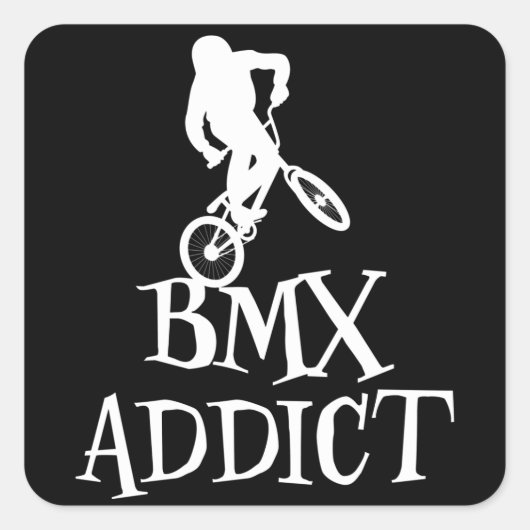 Bmx Cycling Funny Gezegde Bike Slogan Biker Gift Vierkante Sticker (Voorkant)