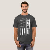 BMX Dad Bicycle Motocross American Flag Grunge T-shirt (Voorkant volledig)