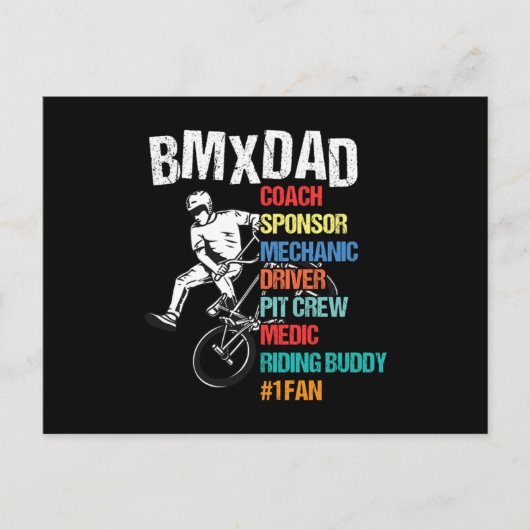 BMX Dad Father Extreme Sport Stunt Bicycle Gift Briefkaart (Voorkant)