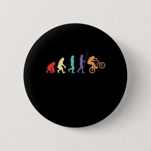 BMX Evolution Bicycle Cyclist Mountain Bike Gift Ronde Button 5,7 Cm (Voorkant)