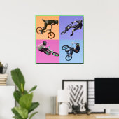 BMX Extreme Pop Art 2, Copyright Karen J Williams Poster (Thuiskantoor)