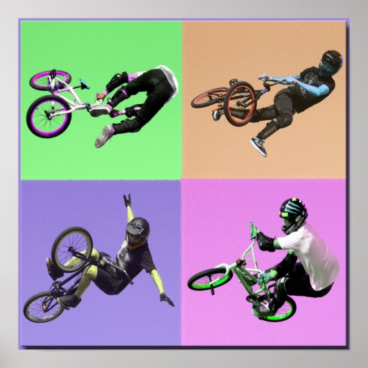 BMX Extreme Pop Art, Copyright Karen J Williams Poster (Voorkant)