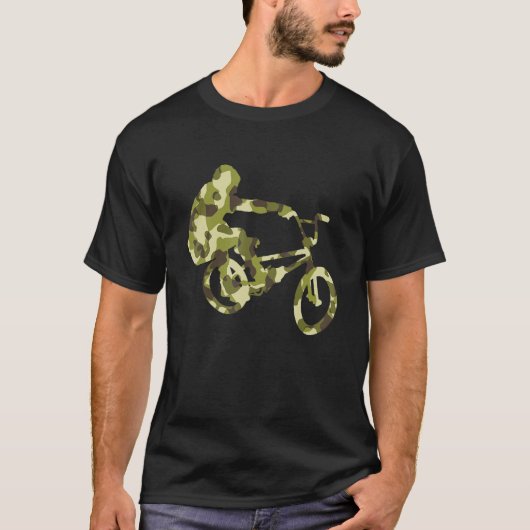 BMX-fiets Camo Racer Biker T-shirt (Voorkant)