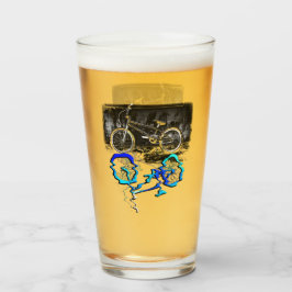 BMX-fiets sport gekleurde reflectie  Glas