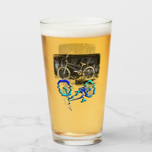 BMX-fiets sport gekleurde reflectie  Glas (Voorkant gevuld)