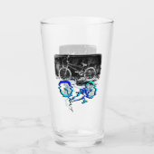 BMX-fiets sport gekleurde reflectie  Glas (Voorkant)