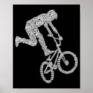 BMX-fiets stunt freestyle rijder jongens kinderen Poster