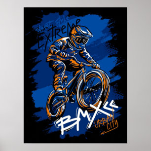 Bmx-fiets Urban Graffiti streetwear Poster