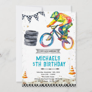 BMX-fiets verjaardagsfeest uitnodiging