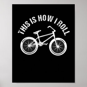 BMX  fietscyclist met fietsendringing Poster