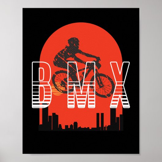 BMX fietsenfans cadeau jongens jeugdfiets BMX Poster (Voorkant)