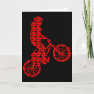 BMX-fietsers Valentijnsharten Liefde Cute Silho Kaart