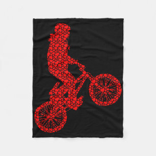 BMX-fietsers Valentijnsharten Liefde Mooie Silhoue Fleece Deken