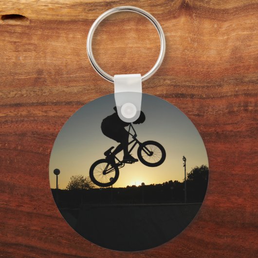 BMX-fietsfreestyler stunt springen Sleutelhanger (Voorkant)