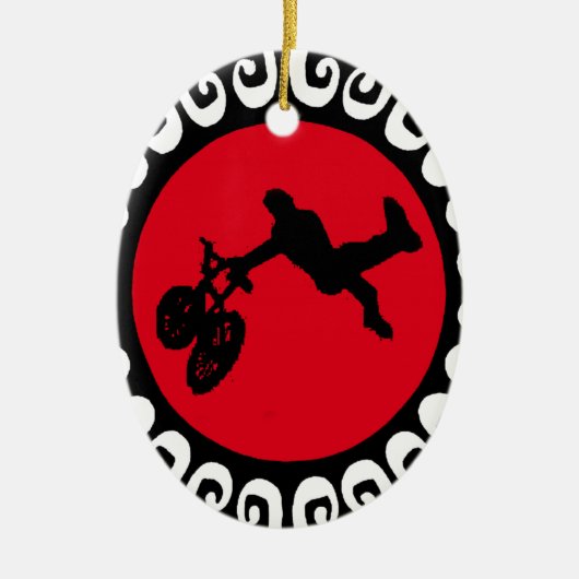 BMX FIRE REDDDD KERAMISCH ORNAMENT (Voorkant)