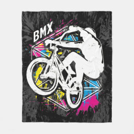 Bmx Flatland - Cool Bmx Fleece Blanket Grunge Deken