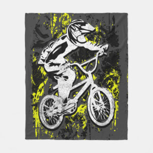 Bmx Flatland - Grunge Bmx Fleece Blanket
