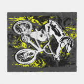 Bmx Flatland - Grunge Bmx Fleece Blanket (Voorkant (Horizontaal))
