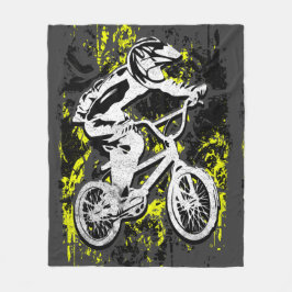 Bmx Flatland - Grunge Bmx Fleece Blanket Deken