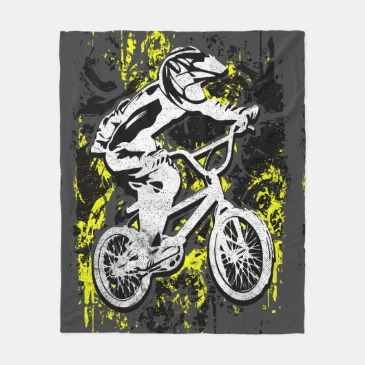 Bmx Flatland - Grunge Bmx Fleece Blanket Deken (Voorkant)