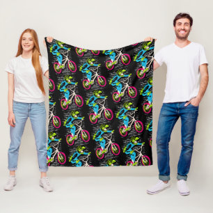 Bmx Fleece Blanket - Bmx Bike Graffiti Deken