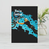 BMX Flying Stunt of Black and Blue Stippen Black B Kaart (Staand voorkant)