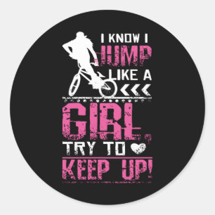 Bmx Freestyle Girl Ronde Sticker