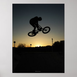 BMX freestyler stunt jump Poster