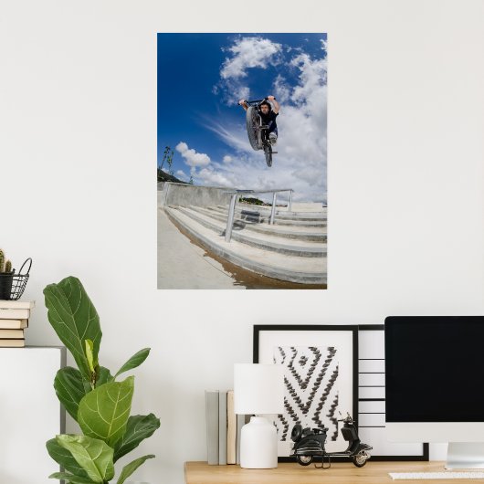 Bmx grote luchtsprong poster (Thuiskantoor)